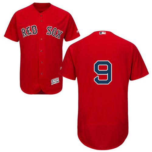 Red Sox #9 Ted Williams Red Flexbase Authentic Collection Stitched MLB Jersey - Click Image to Close